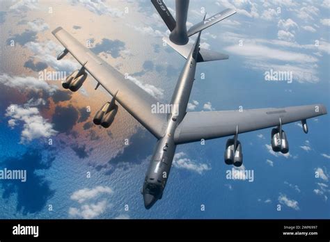 5th bomb wing b-52h bomber during icy takeoff from minot afb