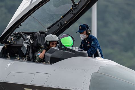 A PLAAF J-20 squadron performing exercises near the Taiwan Strait
