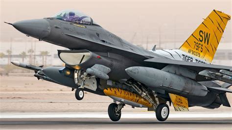 A U.S. F-16 fighter jet stationed at a NATO air base