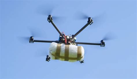advanced consumer drone with payload flying above critical U.S. infrastructure