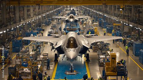 advanced stealth fighter manufacturing facility aerospace assembly line