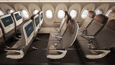 Aegean Airlines Airbus A321LR cabin with lie flat business class seats