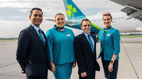Aer Lingus crew at Dublin Airport boarding transatlantic flight to Nashville