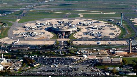 aerial image of Paris’s three main airports with Charles de Gaulle in focus