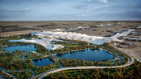 Aerial rendering of Dubai World Central Al Maktoum International Airport expansion