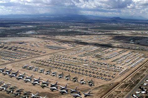 aerial view of Davis-Monthan aircraft boneyard in Arizona