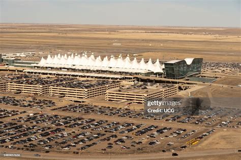 Aerial view of Denver International Airport and runways