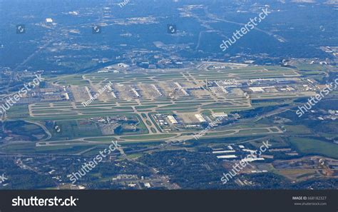 aerial view of Hartsfield–Jackson Atlanta International Airport with runways and terminals