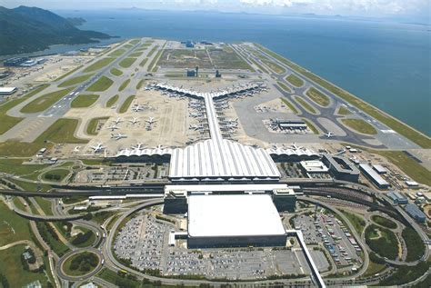 Aerial view of Hong Kong International Airport, the world’s busiest cargo hub