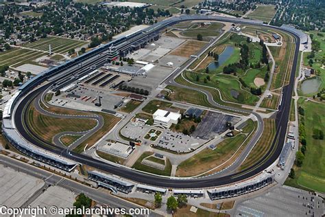 aerial view of Indianapolis Motor Speedway from helicopter