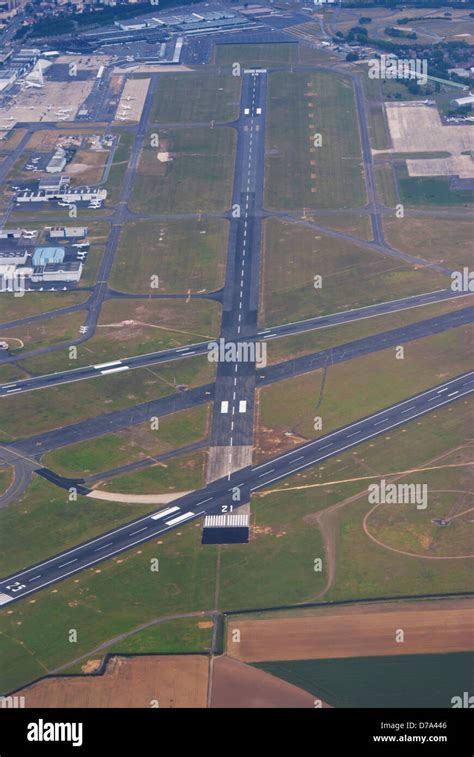 aerial view of Le Bourget airfield packed with commercial aircraft and aviation exhibits