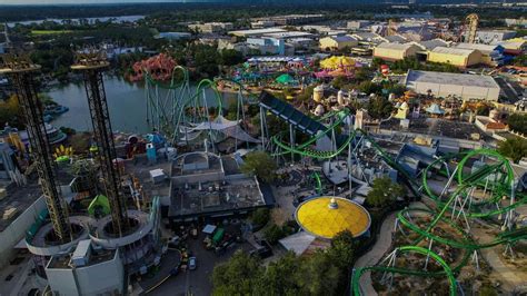 aerial view of Orlando theme parks from MaxFlight helicopter window