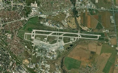 aerial view of sofia airport cargo terminal showing cargoair hangars
