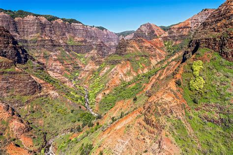 Aerial view of Waimea Canyon from Jack Harter Helicopter flight