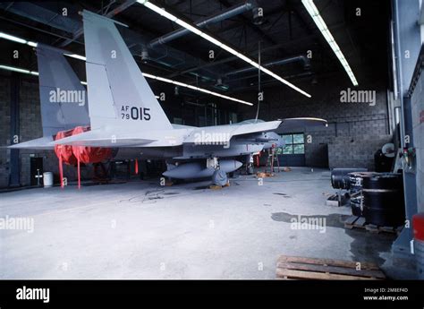 aging F-15C Eagle undergoing maintenance