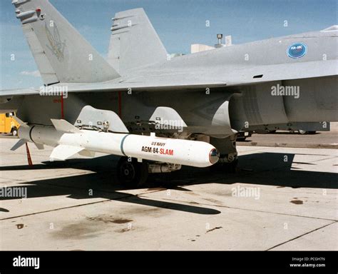 AGM-84 Harpoon missile mounted on an F/A-18 Super Hornet