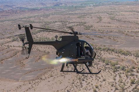 AH-6 Little Bird helicopter in combat exercise, U.S. Special Operations Command