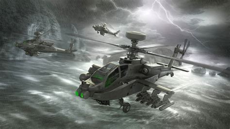 AH-64 Apache helicopter with drones in joint operation 2025 concept