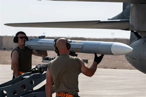 AIM-120 AMRAAM missile launched from an F-15 fighter