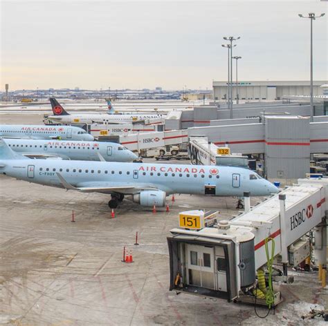 Air Canada widebody aircraft at Toronto Pearson International Airport gate