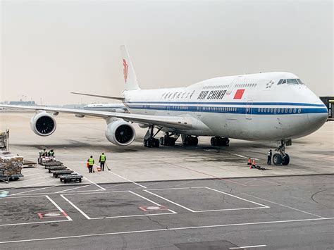 Air China 747-8 at Beijing Capital Airport preparing for short domestic run