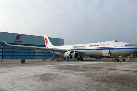 Air China Cargo A330-200P2F on tarmac after cargo unloading at JFK Airport