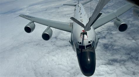 Air Force One aerial refueling receptacle near cockpit nose section