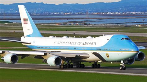 air force one boeing vc-25a in flight over ocean