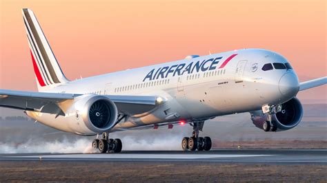 Air France A350 preparing for transatlantic flight to Montreal at Charles de Gaulle Airport