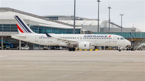 Air France Airbus A220-300 taxiing at Paris Charles de Gaulle airport with SkyTeam livery