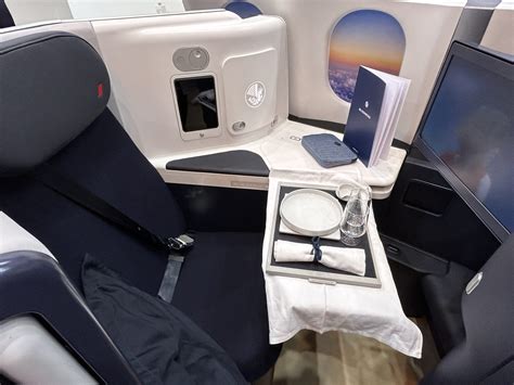Air France Airbus A350 business class cabin elegant lighting private suites door closed
