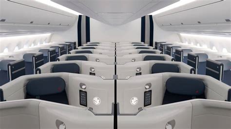 Air France Airbus A350 business class cabin with sliding privacy doors