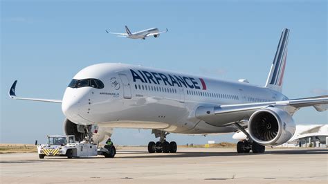 air france airbus a350 departing from paris charles de gaulle