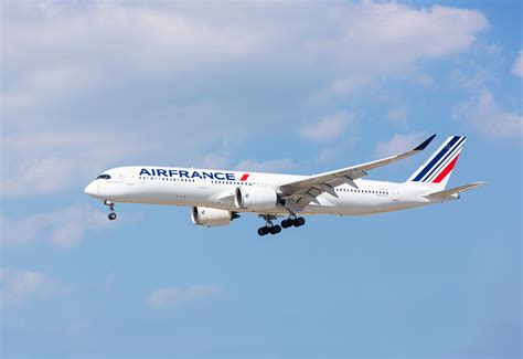 air france airbus a350 on runway at paris charles de gaulle airport