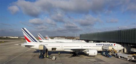 air france jet parked at charles de gaulle airport