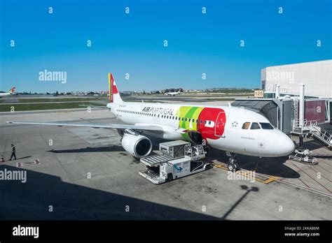 Air France KLM and TAP Air Portugal aircraft at Lisbon Humberto Delgado Airport