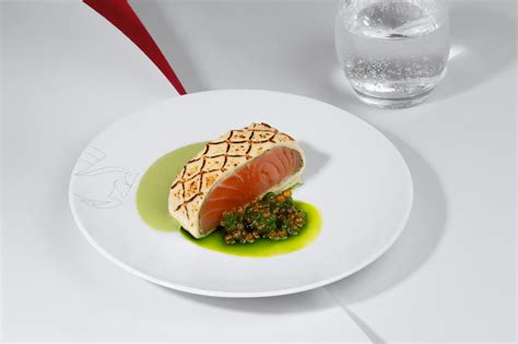 Air France La Premiere gourmet French cuisine presentation