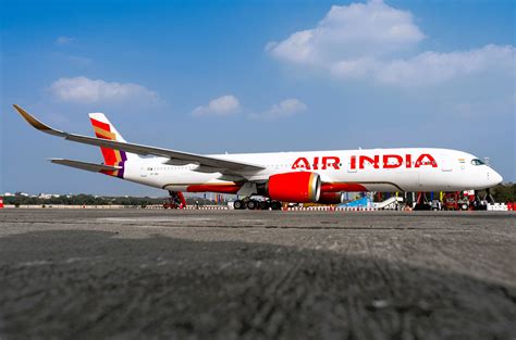 air india airbus a350 taking off on first international route deployment