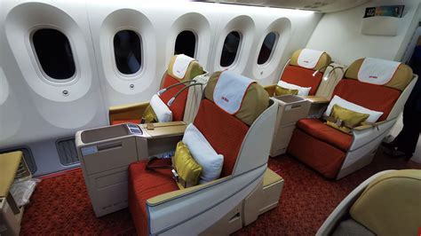 Air India Boeing 787 cabin chakra mood lighting warm interior design