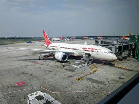 air india boeing 787 parked hangar during maintenance checks