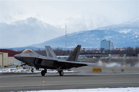 Air National Guard F-22 taking off for training exercise