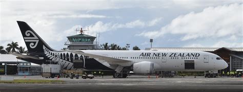Air New Zealand aircraft parked at Rarotonga International Airport