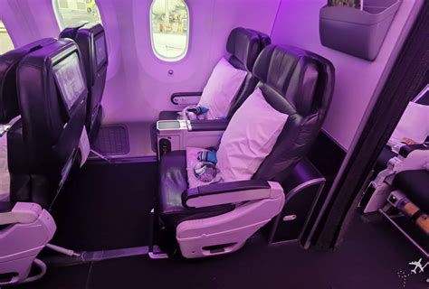 Air New Zealand premium economy seat with extra pitch on Boeing 787