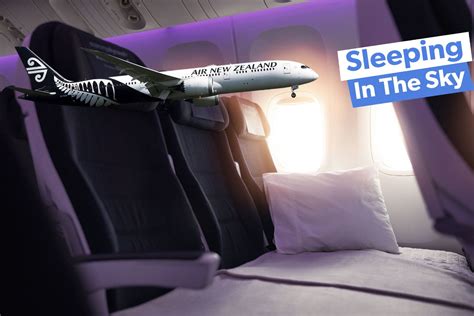 Air New Zealand Skycouch economy row converted into flat couch sleeping surface