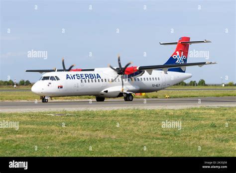 air serbia atr 72 at regional european airport apron