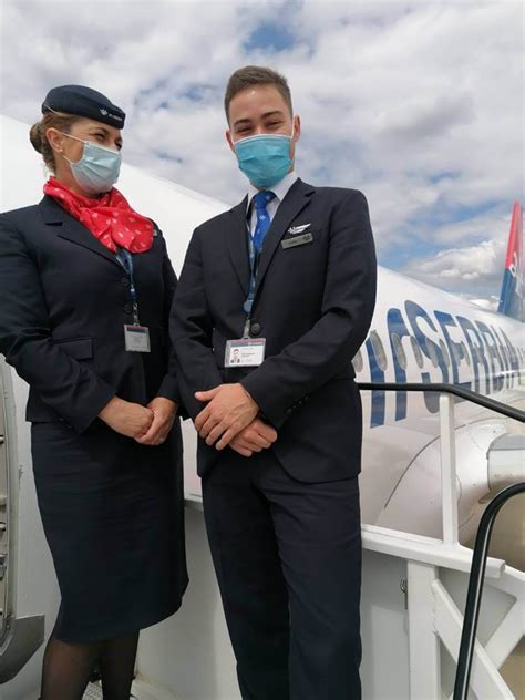 air serbia crew at route announcement press conference