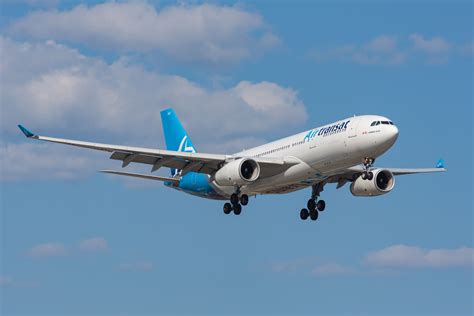 Air Transat Airbus A330 arriving in Tirana from Toronto
