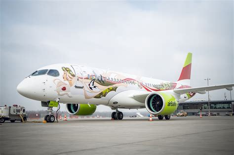AirBaltic Airbus A220 in flight over the Baltic Sea highlighting fleet modernization