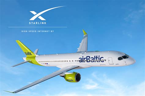 airBaltic cabin with onboard Starlink connectivity showcasing hybrid airline features