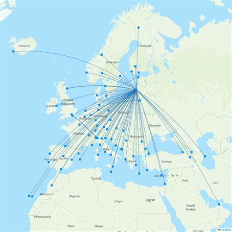 airBaltic route map showing European destinations from Riga hub